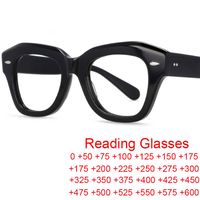 Óculos de sol, designer de marca, lendo óculos femininos acetados quadrados pretos Óculos vintage vintage clara de luz azul masculina 2SungLASSes