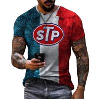 여름 레트로 STP 3D 프린트 셔츠 퀵 드리 둥근 목 짧은 소매 대형 패션 대형 T 셔츠 남성 의류 220607