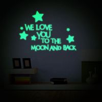 Adesivi da parete luminosa inglese ti amiamo sulla luna e la decorazione della casa che si illumina in stelle fluorescenti scure decalswall