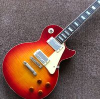 Shop.tiger Flame Standard Guitar.tune-O-Matic Bridge, Honey Color Gitaar. Guitarra de diapasón de palo de rosa