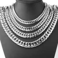 9/13 / 15 mm mode masculin Cool Silver en acier inoxydable Bling Collier Blin Collier 8 "-40" Top Quality326o