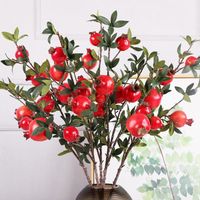 Dekorative Blumen Kränze 1PC künstliche Blume charmante umweltfreundliche dekorative glatte Oberfläche gefälschte Granatapfelblumen-Heimdekoration