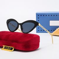 2022 Óculos de sol designer vintage para mulheres multicolor borboleta escura lente lente sol óculos gato olho óculos uv com caixa