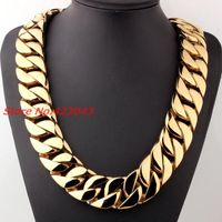 Chains 8-40" Heavy Huge Gold Color Tone 31mm Wide 316L Stainless Steel Casting Cuban Link Necklace Chain For Strong Mens JewelryChains