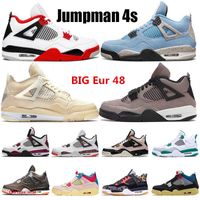 Büyük Eur 48 Jumpman 4 Erkek Basketbol Ayakkabıları 4s Kara Kedi Kaktüs Kadınlar Oreo Üniversitesi Mavi Sneaker Sail Kaws Mor Metalik Gred Tasarımcılar Sneakers
