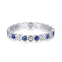 Original 925 Sterling Silber Ewi Eye Ring Charm Blaue Hochzeit Ewigkeit Ringe für Frauen Glück Truthahn Schmuck Geschenk für Mädchen 2022 W220414