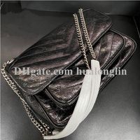 Designer de haute qualité en cuir authentique pour femmes sac à main chaîne de sacs d'épaule Cross Body Messenger 22cm 28cm2618