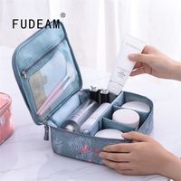 FUDEAM Thicken Ox Multifunction Women Travel Storage Toiletries Organize Cosmetic Bag Portable Waterproof MakeUp Case 220627