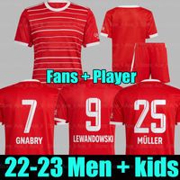 22 23 FC Bayern de Munique LEWANDOWSKI GNABRY Home camisas de futebol SANE Fãs Versão jogador GORETZKA COMAN München MULLER DAVIES KIMMICH 2022 2023 Homens + camisa infantil