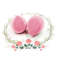 O.Two.O Pink Flocking Water Droplets Face Puff Wet And Dry Beauty Tool Egg Sponge For Foundation Blush Powder High light295E