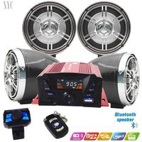 Motorcycle Bluetooth Audio Car Vehicle ATV High Power Waterproof Speaker Anti-Theft Amplifier Four Channel MP3 Player Mobile Phone262j