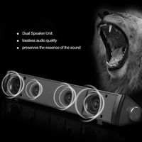 Soundbar Wired Speaker Bar Computer Sound Stereo USB Powered Mini Long With HiFi Rich Bass For TV PC214S