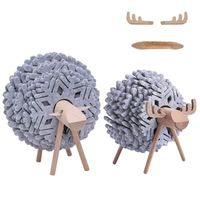 Mats almofadas de capa-russa de lã caneca de copo de lã com rack de forma de veado o suporte de chá anti-deslizamento resistente ao calor mesa cinza