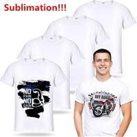 Sublimation Leeres T-Shirt Weiß Polyester-Shirts Sublimation Kurzarm T-Shirt für DIY-Rundhalsausschnitt