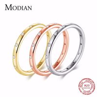 Wedding Rings Instagram Style Solid 925 Sterling Silver Simple Fashion Female Engagement Finger Ring Jewelry Stackable Classic For194R