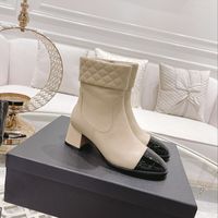 أزياء شتاء الكلاسيكيات الكلاسيكية مكتنزة الكعب أحذية عالية الكعب العالي جلدية حقيقية مخيط مزاج الكاحل الحذاء zip cowboy الجوارب