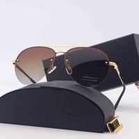 Sunglasses New metal Polarized personality frameless trend b...
