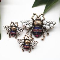 Earrings & Necklace Vintage Alloy Enamel Imitation Pearl Insect Lady Brooch 925 Silver Stud Couple Set Holiday GiftEarrings
