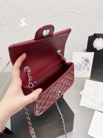 women's designers shoulder bag Luxury tote purse handbag message bags cluth top quality brand classic lambskin leather Luggage Crossbody rhombus silver chain