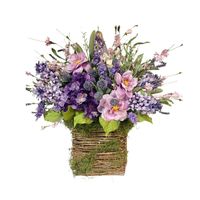 Fiori decorativi ghirlande Lavender Basket Spring Artificial Flower per tutte le stagioni estate colorato esterno interno