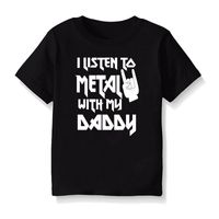 T-shirt ascolta il metallo con mia mamma e papà abiti in cotone estate in cotone a maniche corte top per bambini 1-10 shirt