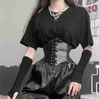 Womens Gothic Fashion PU Leather Female Laceup s Slimming Wa...