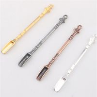 Mini Dabber Tool Silver Gold Copper Gunmetal FOR Smoking Pipes Metal Shovel Wax Dab 80x6mm Reusable Concentrate Spoon Vaporizer Ac283Q