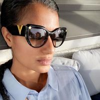 INS Trendy Populär Mode Leopardenbrief Designer Sonnenbrille für Frauen Strand Berufung Luxus Klassiker übergroße UV -Proof W334s