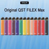 Orijinal QST Filex Max Tek Kullanımlık E Sigaralar Cihaz Kiti 5000 Puffs Tercih Edilen 12 ml Vape Buhar Sopa Kalem Bar Artı Flex Otantik