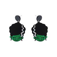 Dangle & Chandelier Halloween Emo Horror Funny Ghost Demon Witch Earrings For Women Acrylic Green Shiny Hip Hop Punk Jewelry Goth Gifts