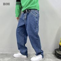 Herren Jeans American Streetwear kreativ geschnittener koreanischer Stil Hip Hop Denim Straight Cargo Hosen Herren Kleidung Harajuku Hosenermänner