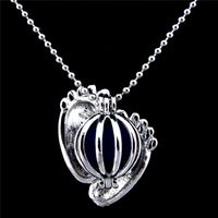 Pendant Necklaces Creative Baby Foot Locket Beads Cage Essential Oil Jewelry WholesalePendantPendant