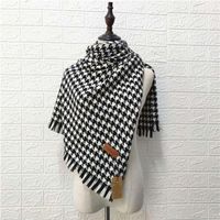Scarves Woolen Shawl Women Luxury Classic Black White Houndstooth Long Scarf Cape Soft Chic Fashion Warm For Lady307E