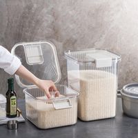 Garrafas de armazenamento Jars Aeronaves transparentes de alimentos para umidade à prova de arroz Cereal Flour Box Despensa de cozinha organizadora a granel