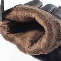 Fashion-Winter Gloves Men Genuine Leather Gloves Touch Screen Real Sheepskin Black Warm Driving Gloves Mittens New Arrival Gsm050 289M
