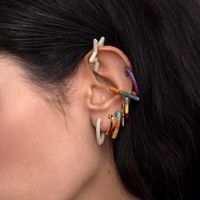Clip-on & Screw Back Itenice Rainbow Star Earcuffs Earrings For Women Colorful Multi-Hoop Rhinestone Ear Cuff Romantic Heart Boho Clips On E