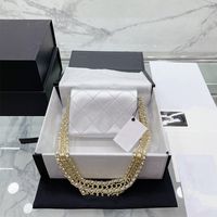 2022 Cadeia vintage de alta qualidade Bolsa de designer acolchoada de bolsas femininas 6 cores bolsa de ombro de couro canal luxuoso Crossbody Gold Corrent