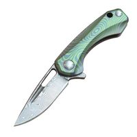 Small Tactical Folding Knife TC4 Handle VG10 Damascus Steel ...