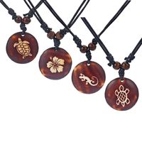 Drop 12pcs Brown Faux Yark Bone Carved Tortoise Turtles Hibiscus Flower Gecko Charms Pendant Necklace Jewellery1825