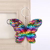 20pcs Sequin Butterfly Key Chains Keyring Glitter Sequins Crafts Pendant Party Gift Car Decor Girl Bag Ornaments Kids Toy Keychain293d