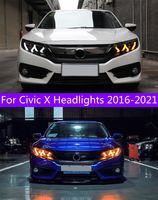 Auto-Styling-Scheinwerferlampe für Civic X Scheinwerfer 20 16-2021 Neue Civic LED-Scheinwerfer DRL Animation Blinker Tag Lichter