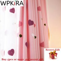 Cartoon Blackout Curtain For Baby Girls Bedroom Embroidered 3D Pink Love Heart Luxury Children Window Drapes Living Room M057H220609