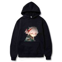 Genshin kaedehara kazuha 까마귀 남자 여자 후드 hoodies 대형 스트리트웨어 스웨트 셔츠 Harajuku Tracksuits Kpop Boys Unisex Clothing Y220713