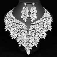 Luxury Big Crystal Statement Necklace Earrings Dubai Jewelry Sets Indian Bridal Wedding Party Womens Fashion Costume Jewellery Drop Delivery
