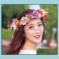 Other Fashion Accessories Adjustable Flower Headband Hair Wreath Floral Garland Crown Halo Headpiece With Ribbon Boho Wedding Festival Holid
