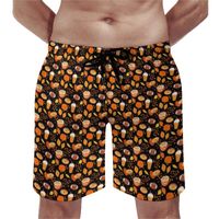 Short masculin Chocolate Donut Board feuilles d'automne et citrouille mignon pantalons courts mâles conception de taille plus taille de natation