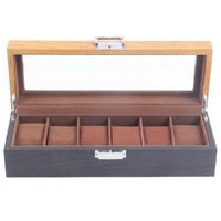 Watch Boxes & Cases Retro Wooden Display Case Glass Topped Organizerr Jewelry Storage CaseWatch