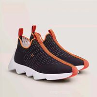 Italien Men's Stretch Tissu Designer Casual Chores Black Luxury Letter Foot H Sneakers Classic Style Soles en caoutchouc 39-46 P555