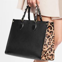 Sac à imprimé léopard pour femmes en plein air sacs totes sacs classiques logo en relief de guépard imprimé grande capacité mm35cm gm41cm haut qu290h