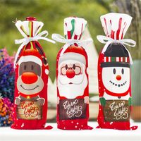 Christmas Decorations For Home Santa Claus Wine Bottle Cover Snowman Elk Stocking Gift Holders Xmas Navidad Decor YearChristmas